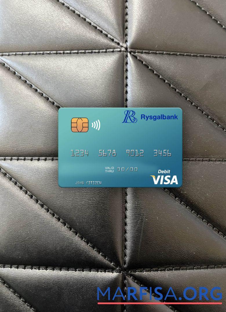 Downloadable Turkmenistan Rysgal JSCB visa debit card photolook front sample